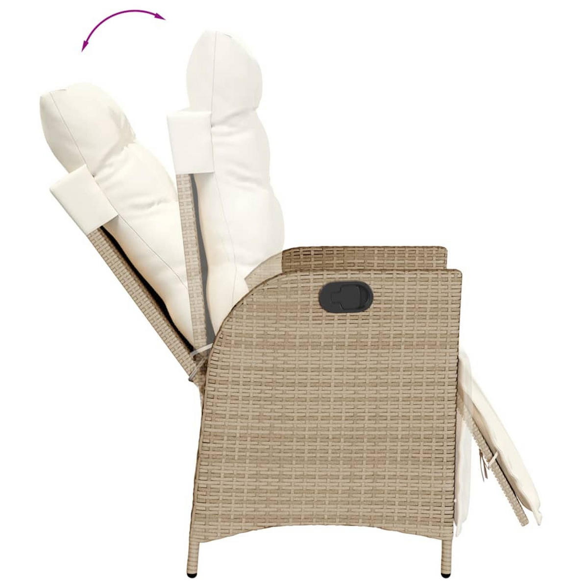 GARTEN-ESSGRUPPE 9Er Set Mit Kissen Beige Poly Rattan - Beige, Kunststoff - vidaXL