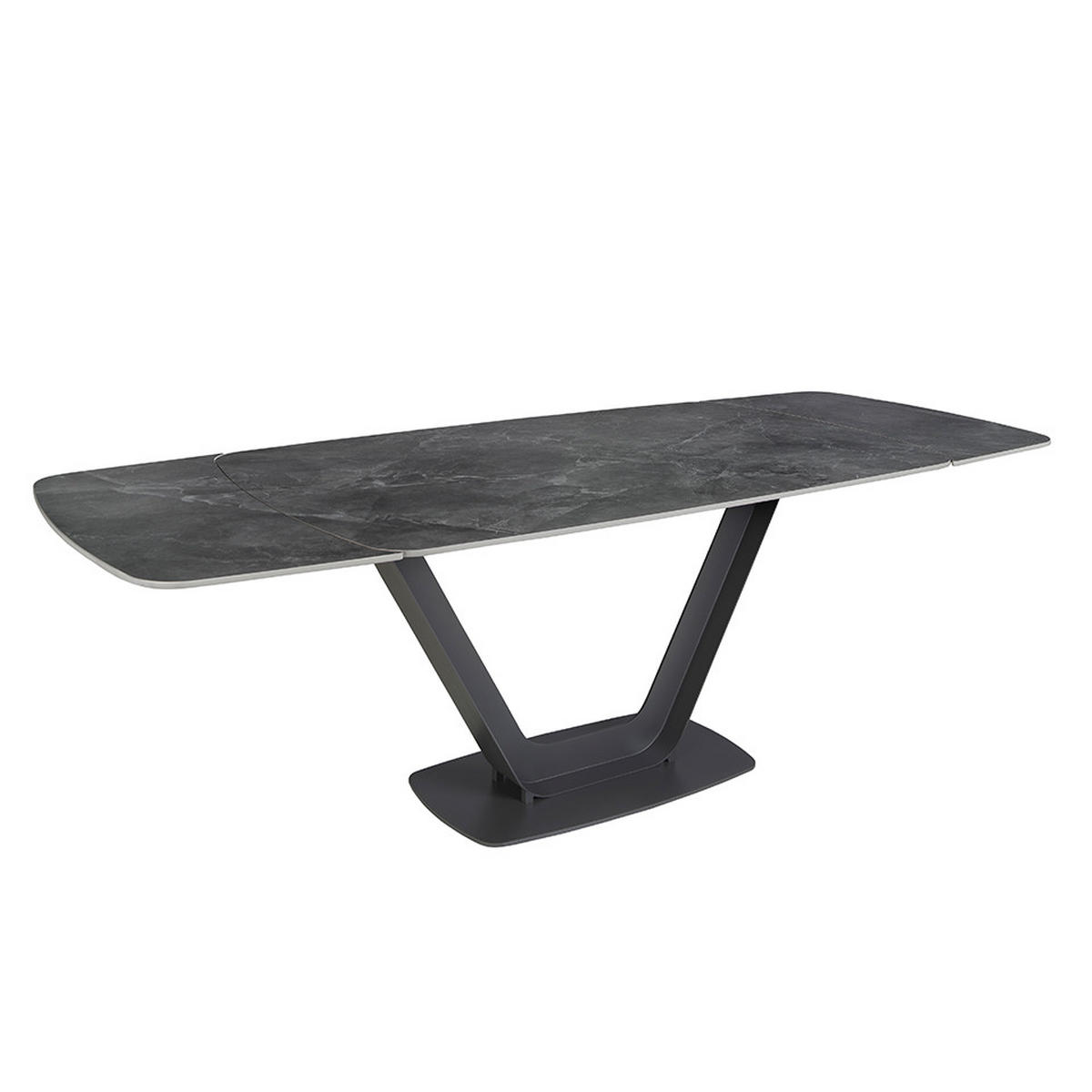 ESSTISCH ovales Fass Schwarz 160/100/76 cm - Schwarz, Stein (100/160/76cm) - ANGEL CERDA
