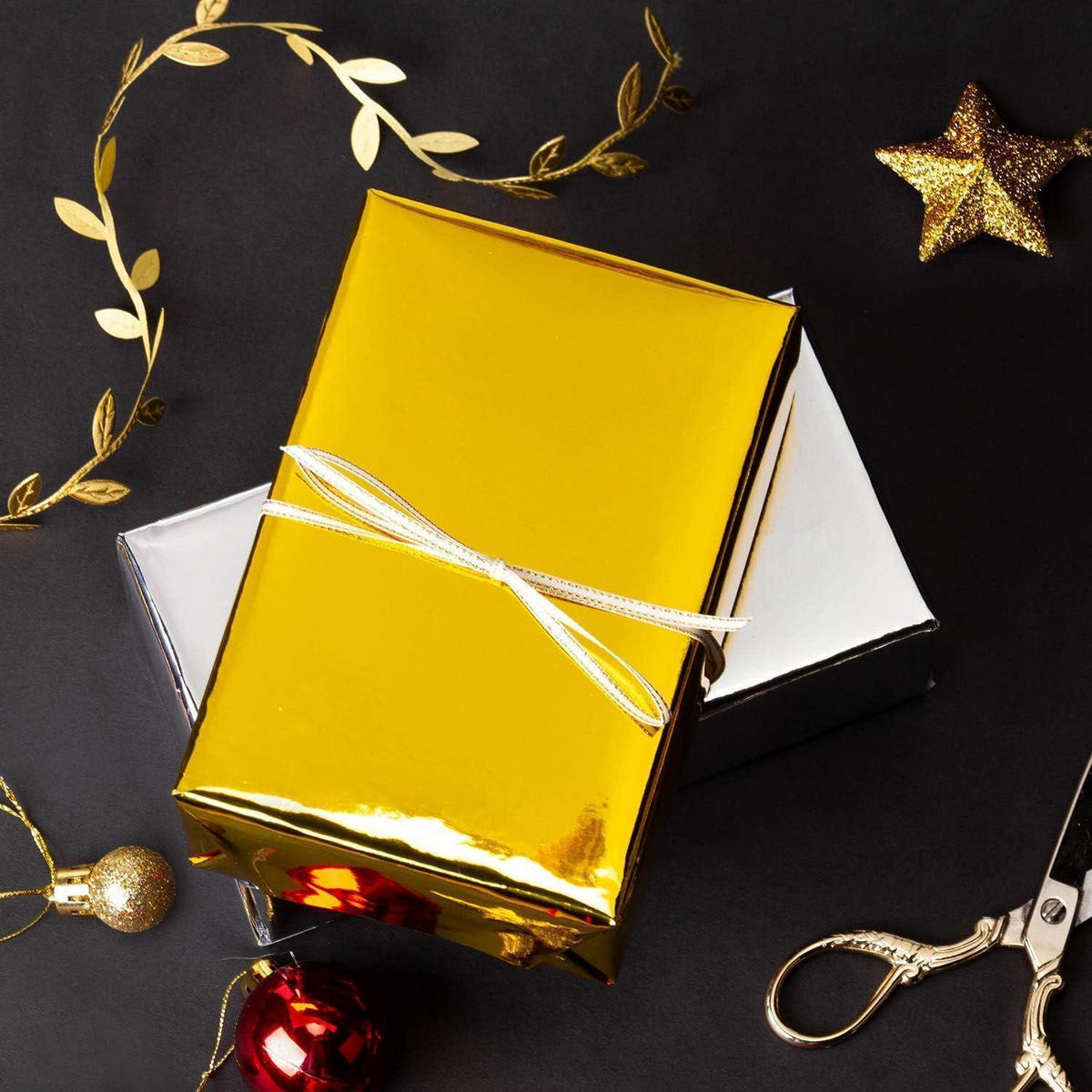 GESCHENKPAPIER Gold Metallic 76 cm x 10 m - Goldfarben, Papier (4/4/76cm)