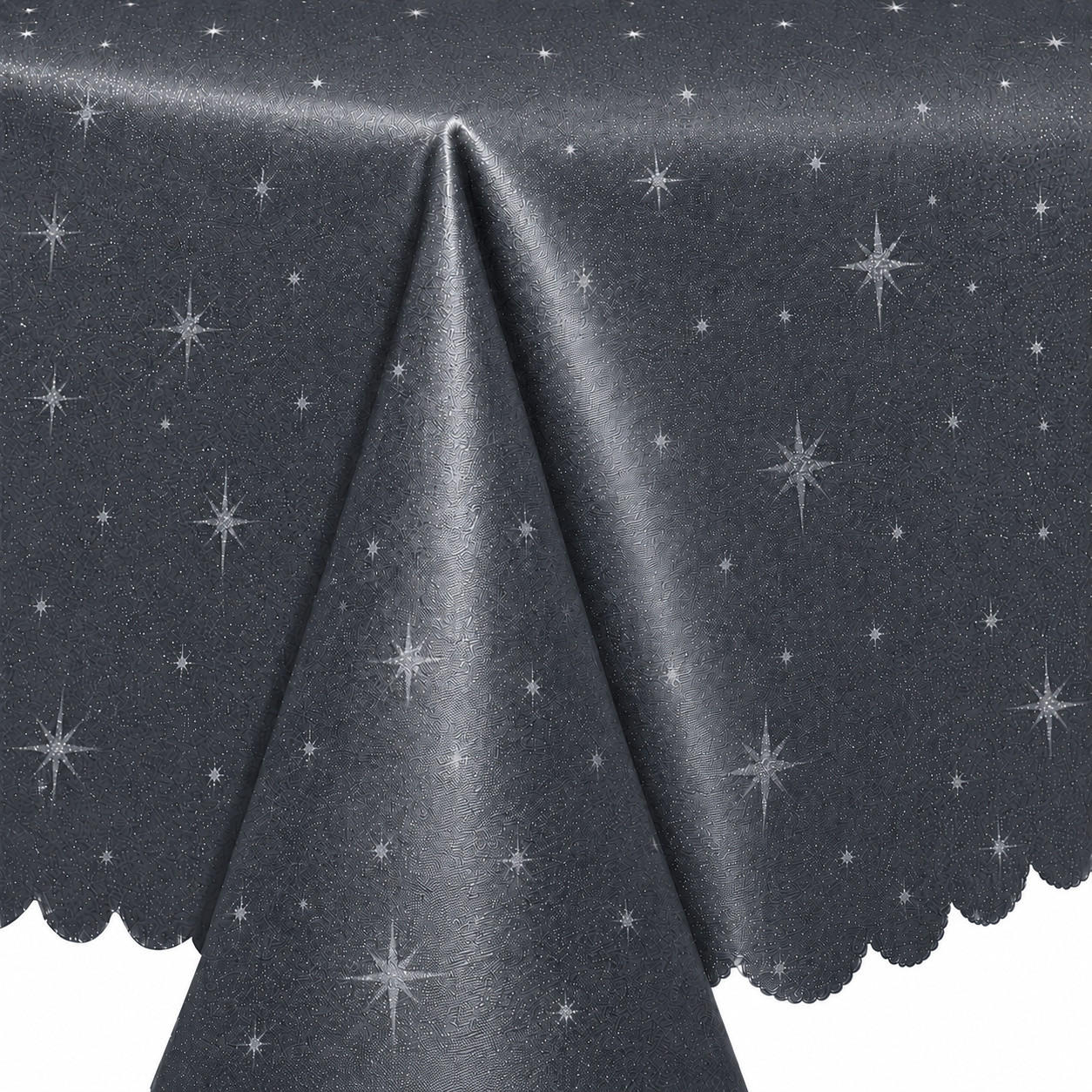 TISCHDECKE 110/110 quadratisch Lurex Sterne Grau - Grau, Textil (110/110cm) - TiborTex