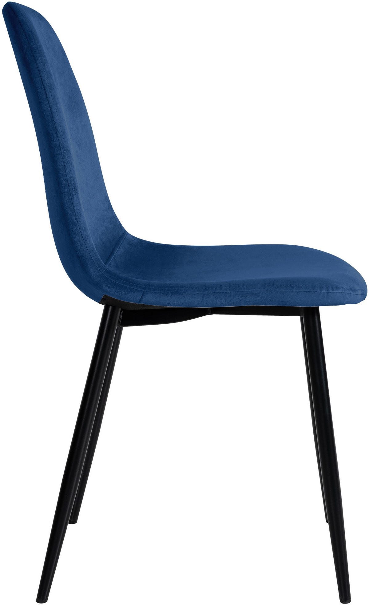 ESSZIMMERSTUHL MOVI Blau Samt Metall 88x44x51 cm - Blau, Metall (44/88/51cm) - DELUKE