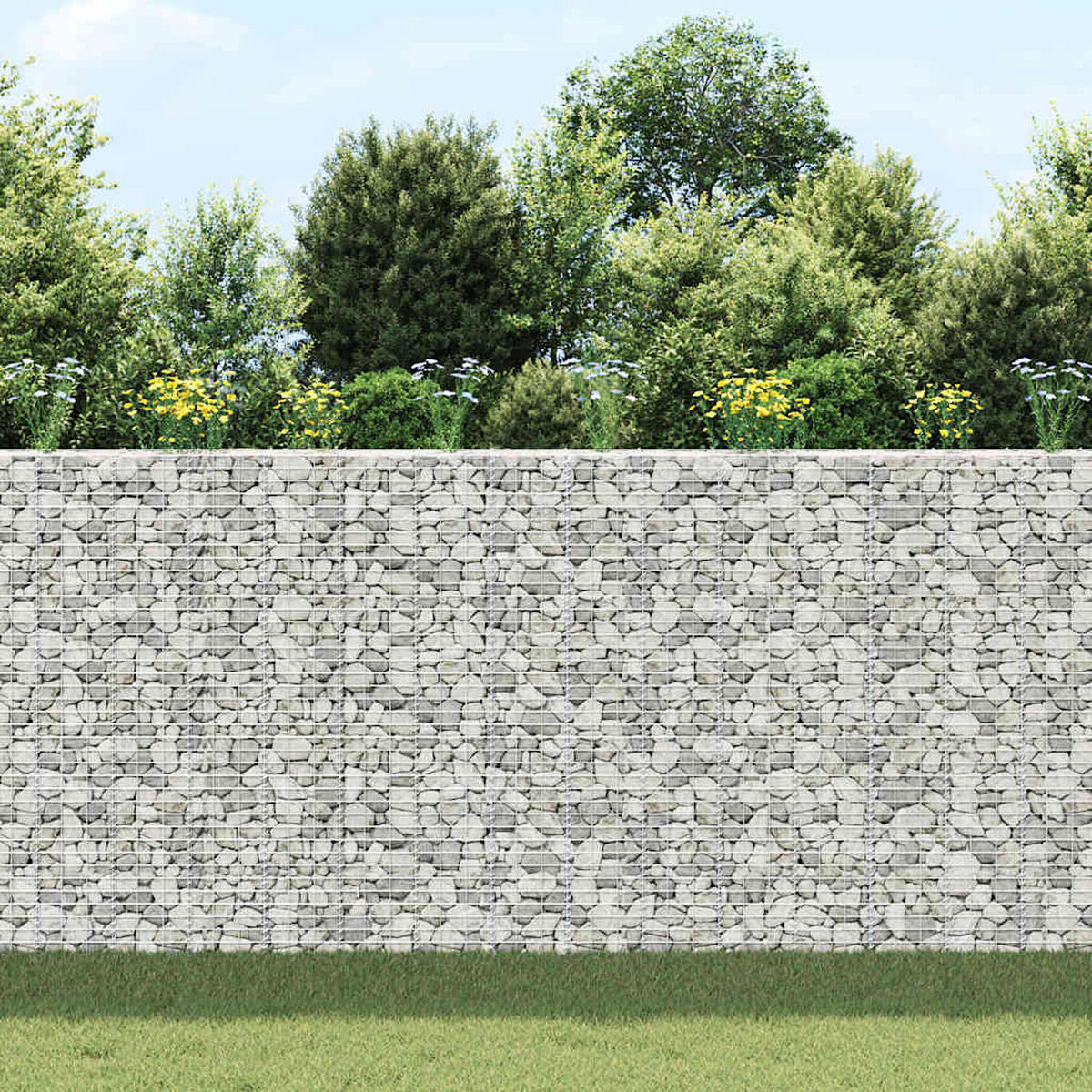 GABIONEN-HOCHBEETE 3er Set 30/30/200 Cm Eisen - Silberfarben, Metall (30/200/30cm) - vidaXL