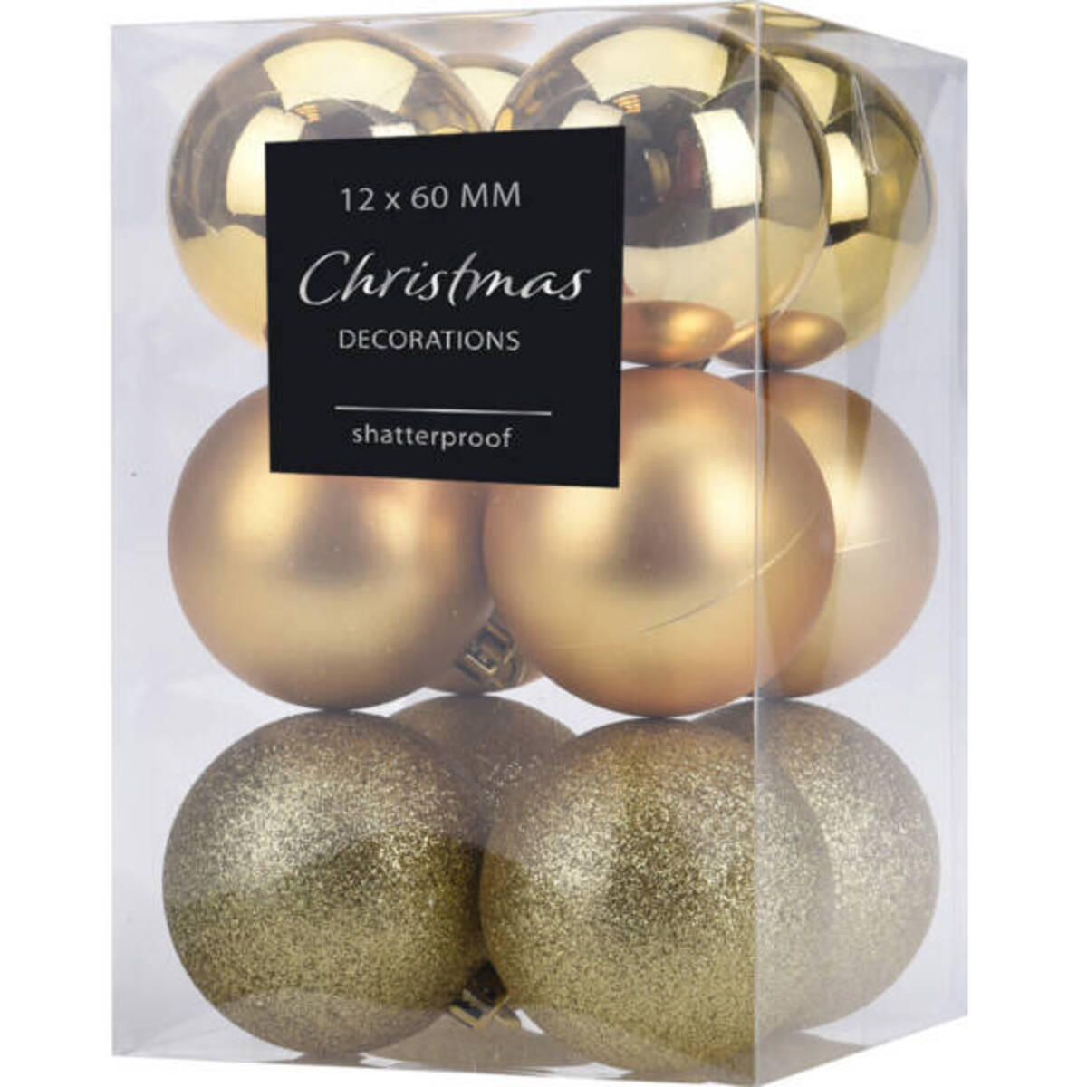 WEIHNACHTSKUGELN 12er-Set Ø 6 cm - Goldfarben/Bronzefarben, Kunststoff (11.8/17.7/11.8cm) - Home Styling Collection