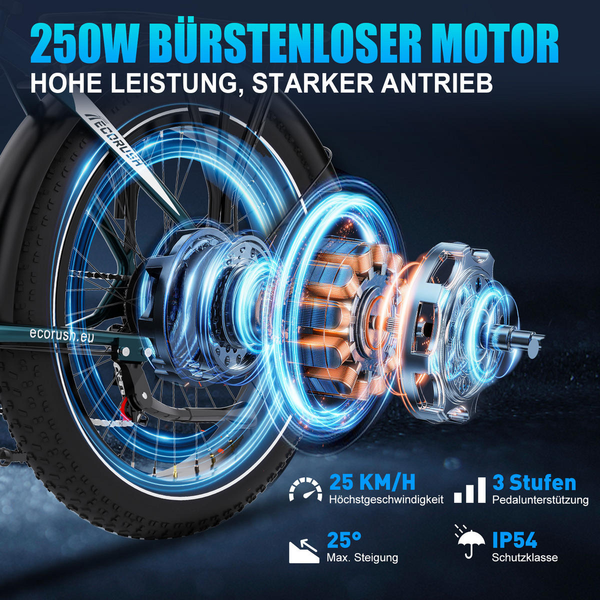 E-BIKE R3 48V-Akku mit 150 km Reichweite 3 Entsperrmethoden - Grün, Metall (87cm) - ECORUSH