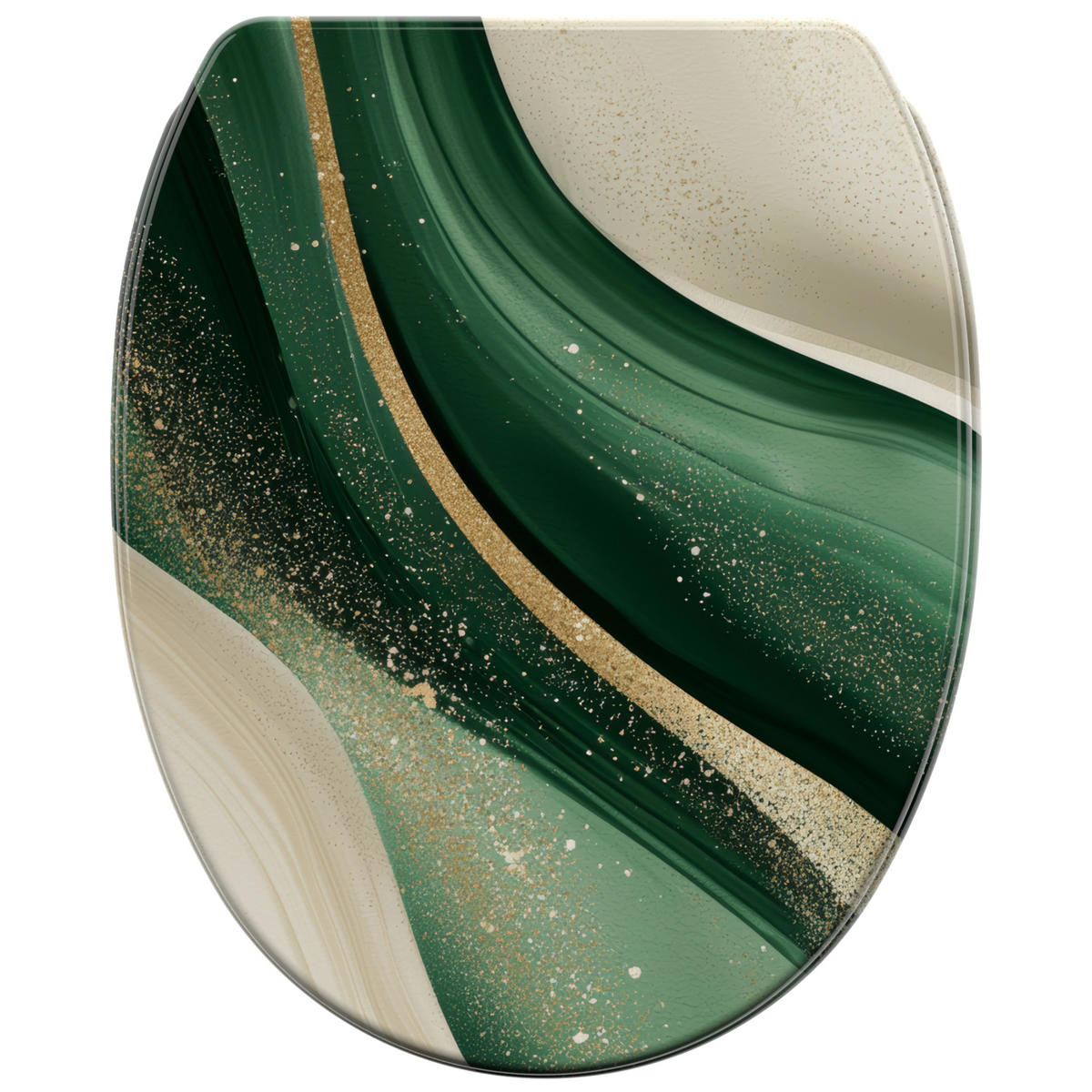 WC-SITZ mit Absenkautomatik & Top Fix Flow - Grün, Holzwerkstoff (37.7/5.5/48cm) - Sanilo