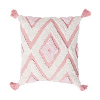 DEKOKISSEN Tufted rosa 45/45 cm Boho-Style mit Quasten - Rosa, Textil (45/45cm) - Homescapes