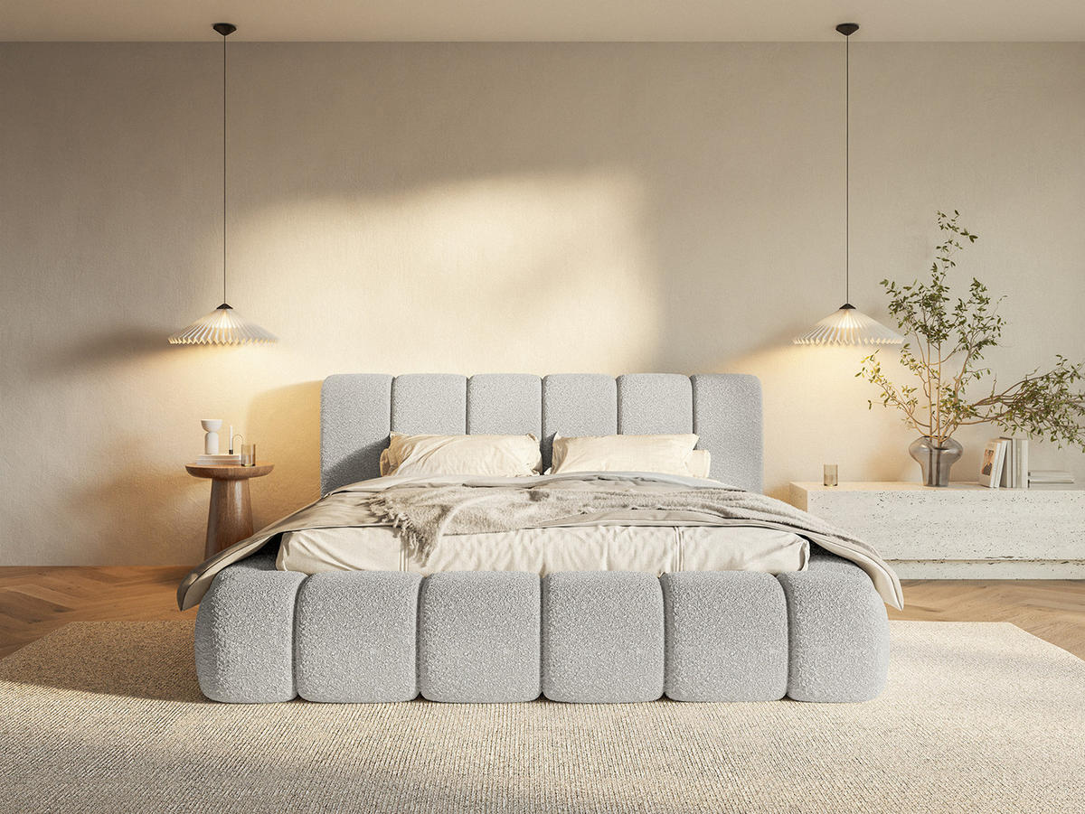 POLSTERBETT Goa 140x200 cm, Grau - Grau, Textil (140/200cm) - Fedve