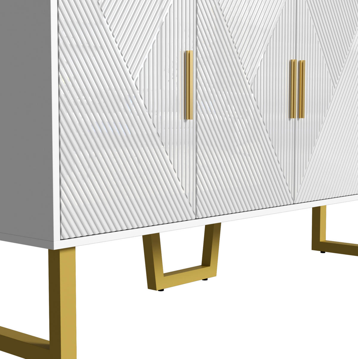 SIDEBOARD 150/40/82 cm Weiß aus MDF und Holzwerkstoff mit höhenverstellbaren Regalen - Weiß, Holzwerkstoff (40/82/150cm) - OKMYHOME