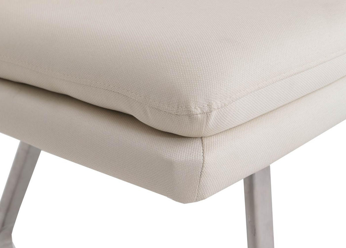 SITZBANK Cremeweiß, Silber - Beige/Silberfarben, Textil (180/90/59cm) - MCW