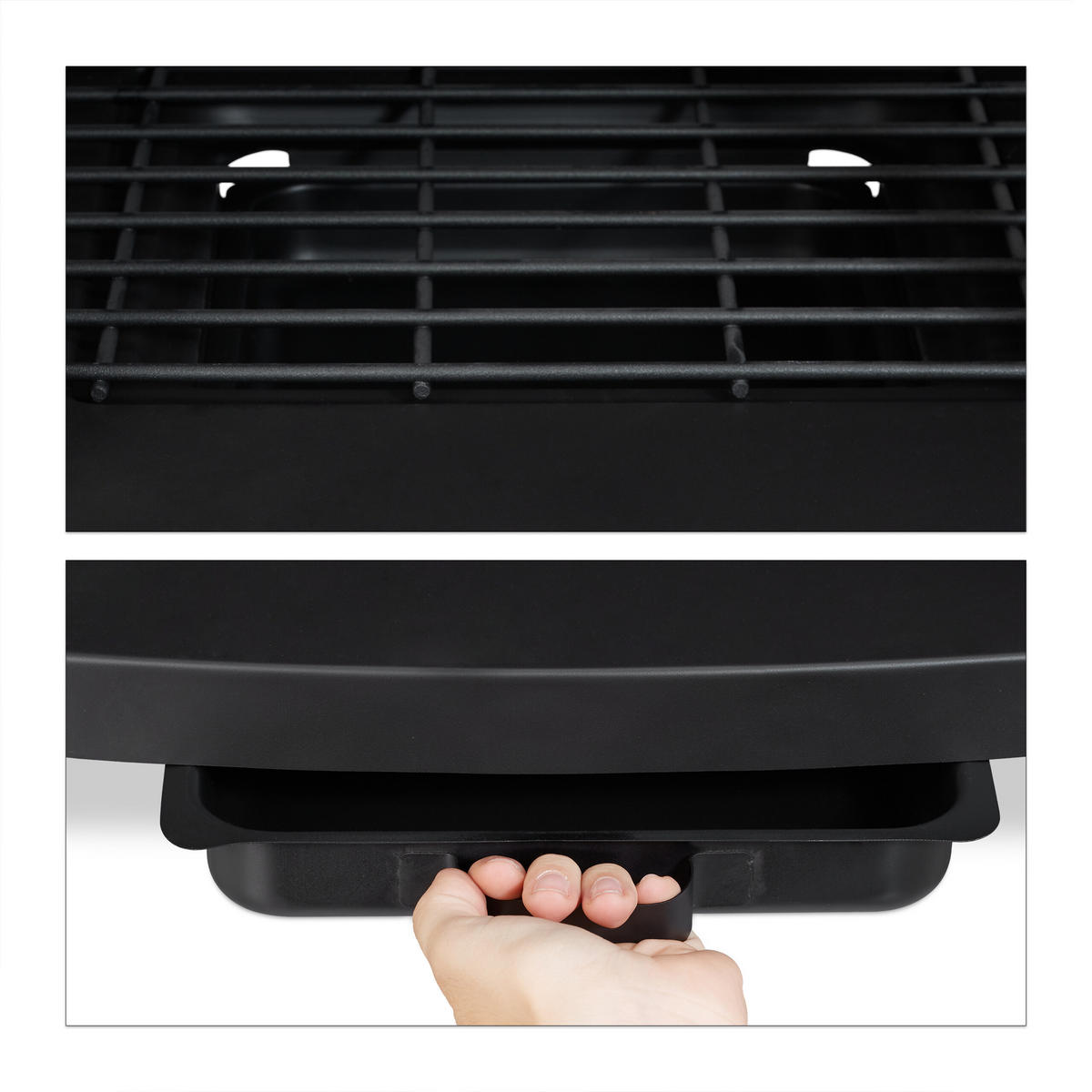 TERRASSENOFEN - Schwarz, Kunststoff/Metall (63/110/51cm) - Relaxdays