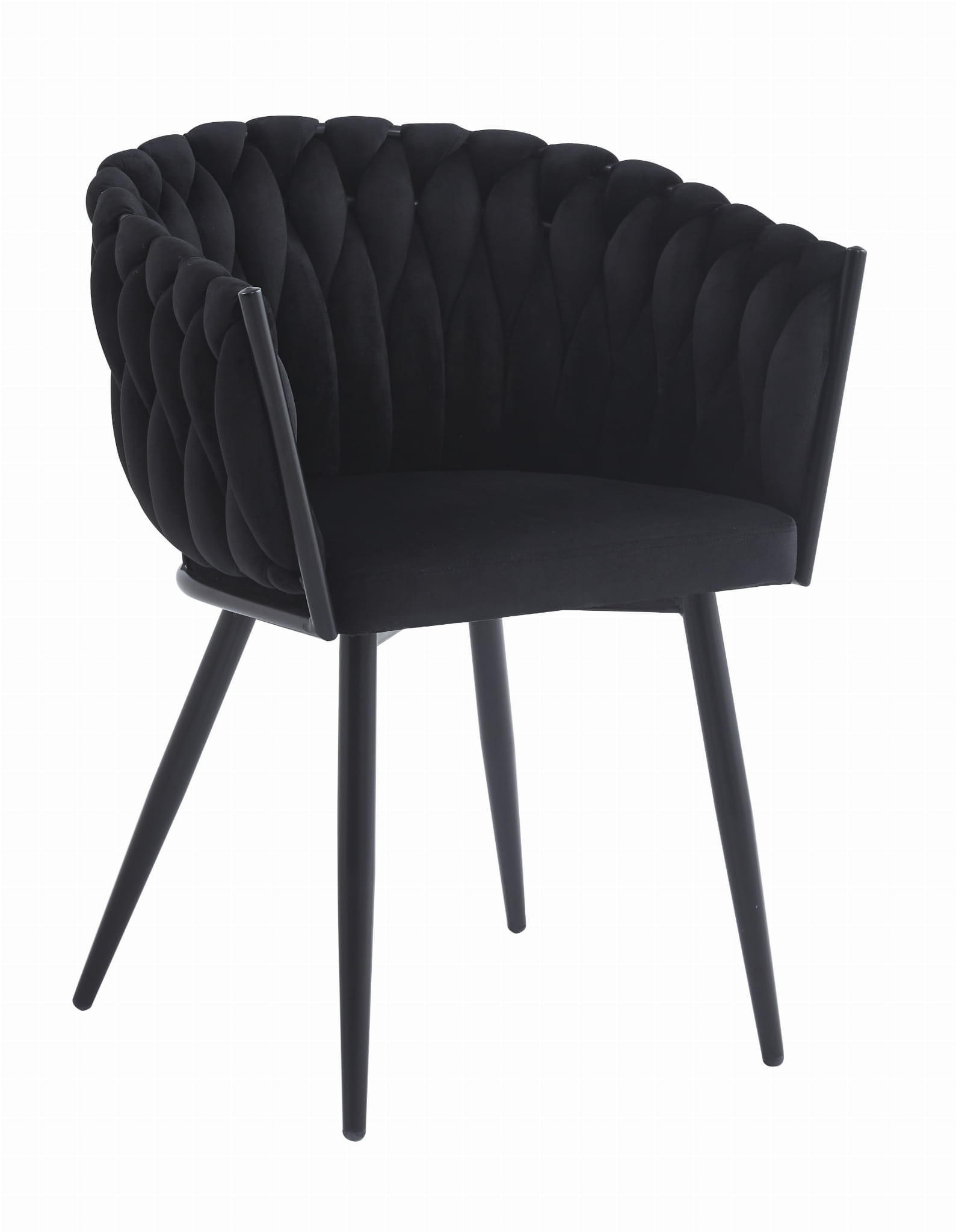 STUHL ARONA 1 Stück, Schwarz, Schwarze metallische Beine - Schwarz, Textil/Metall (61/79/55cm) - Komodee