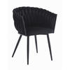 STUHL ARONA 1 Stück, Schwarz, Schwarze metallische Beine - Schwarz, Textil/Metall (61/79/55cm) - Komodee