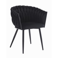 STUHL ARONA 1 Stück, Schwarz, Schwarze metallische Beine - Schwarz, Textil/Metall (61/79/55cm) - Komodee