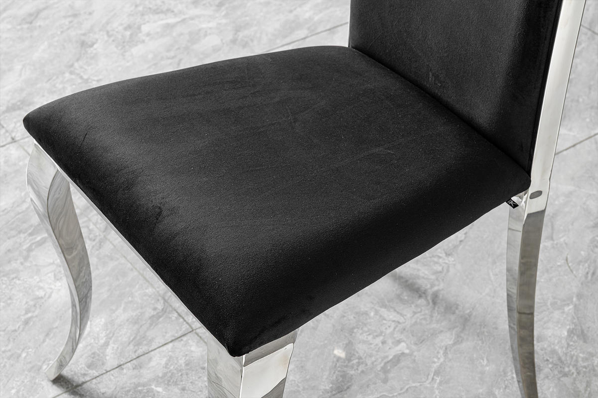 ESSZIMMERSTUHL MORA Schwarz Velvet (1er-Set) - Schwarz, Textil (48/109/57cm) - KAWOLA