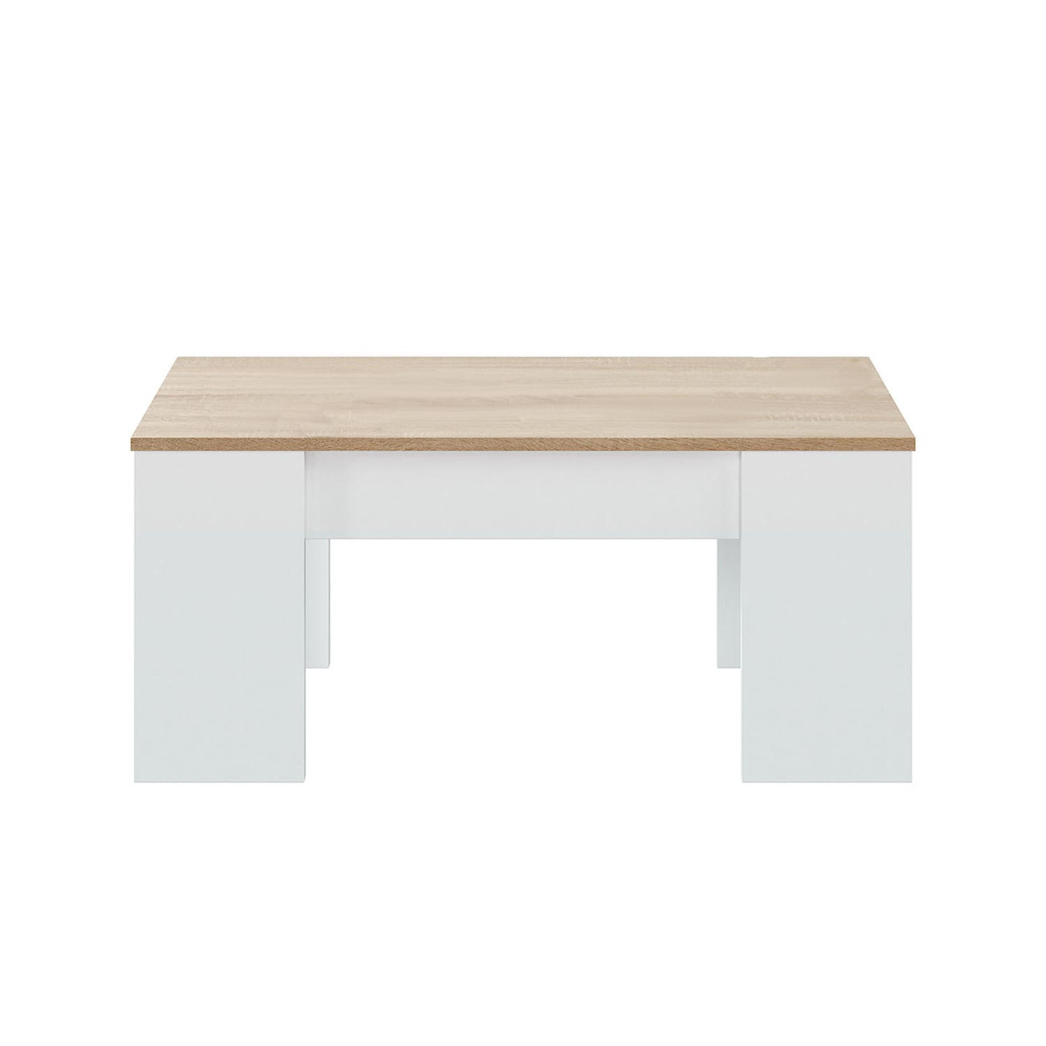 COUCHTISCH mit hochklappbarer Platte L100 cm - Alida - Weiß, Holzwerkstoff (100/50/45cm) - Calicosy