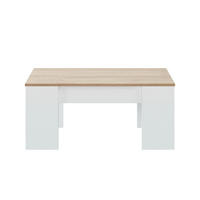 COUCHTISCH mit hochklappbarer Platte L100 cm - Alida - Weiß, Holzwerkstoff (100/50/45cm) - Calicosy