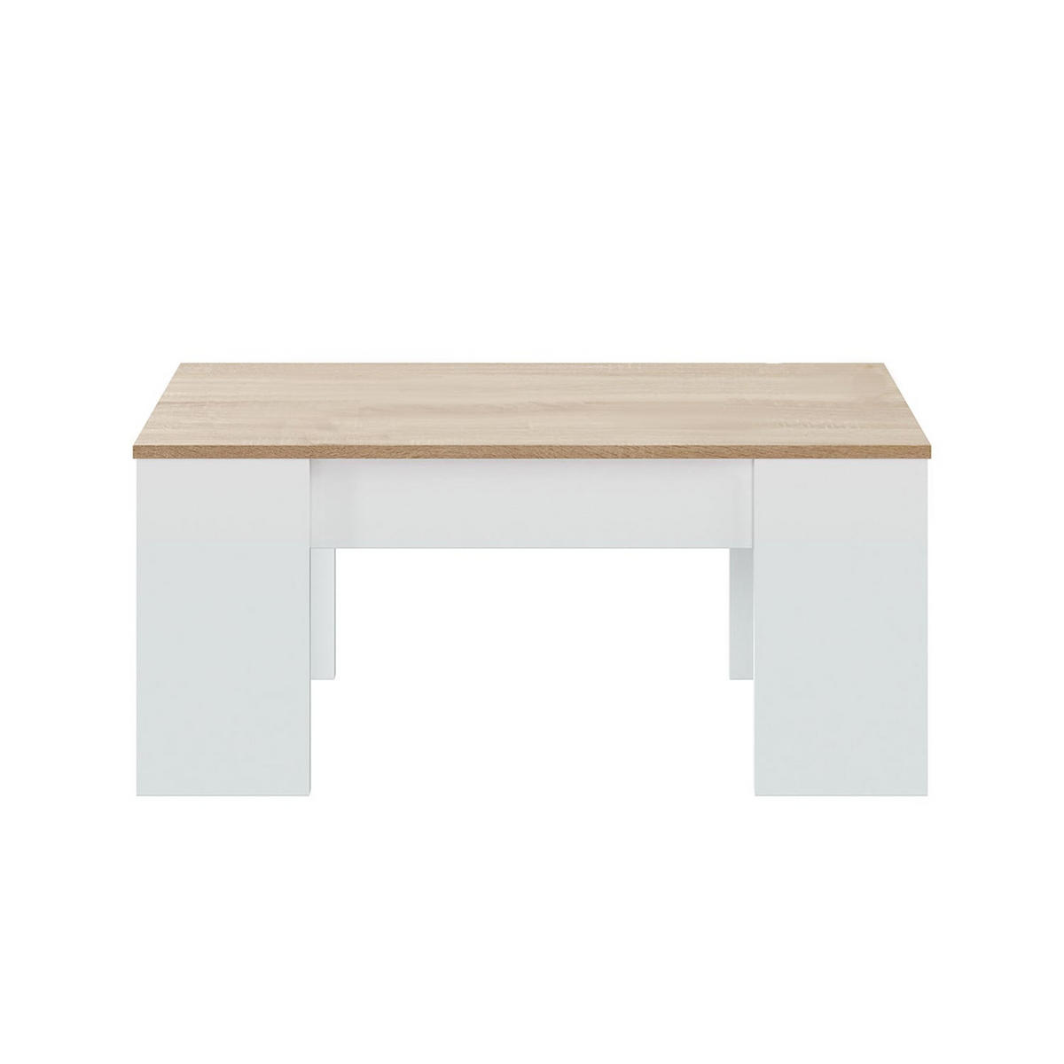 COUCHTISCH mit hochklappbarer Platte L100 cm - Alida - Weiß, Holzwerkstoff (100/50/45cm) - Calicosy