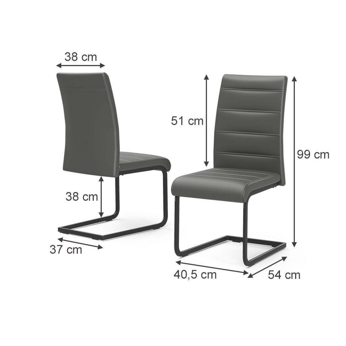 KONZOLOVÁ STOLIČKA Salvo, Šedá/čierna, Sada 4 ks - čierna/sivá, textil (43/99/55cm) - Vicco