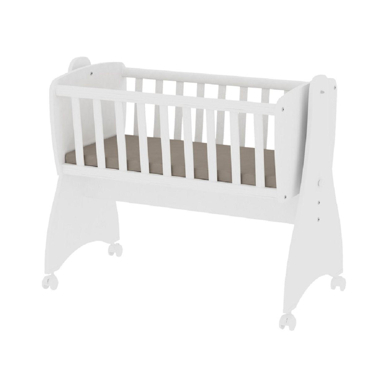 BABYWIEGE First Dreams weiß Babyschaukel-Funktion, 4 Räder mit Bremsen, zur Couch umbaubar - Weiß, Holzwerkstoff (42/90cm) - Lorelli