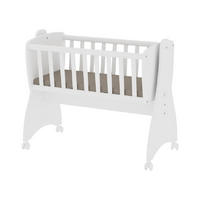 BABYWIEGE First Dreams weiß Babyschaukel-Funktion, 4 Räder mit Bremsen, zur Couch umbaubar - Weiß, Holzwerkstoff (42/90cm) - Lorelli