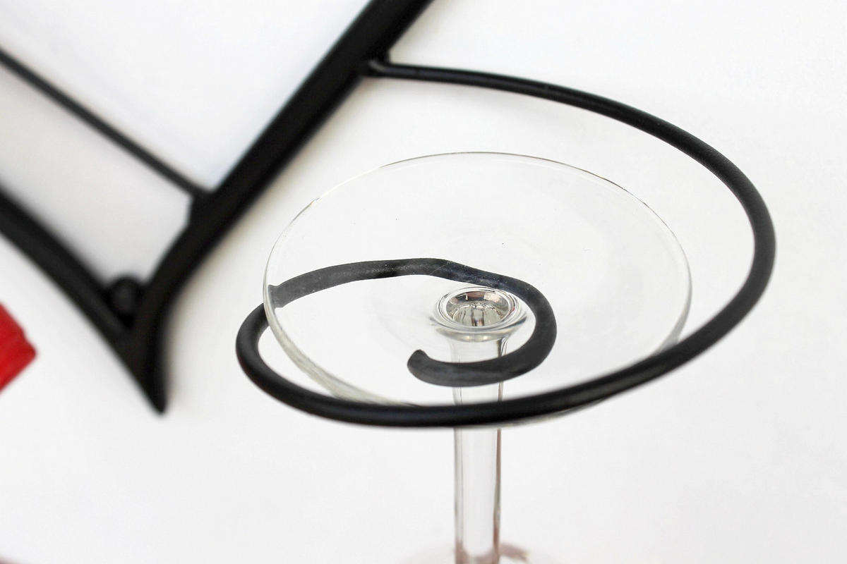 WANDBILD Weinregal Herz Flaschenständer aus Metall 38 cm Flaschenhalter - Schwarz, Metall (38/38/12cm) - DanDiBo