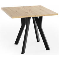 STÔL Clover, Štvorcový Rozkladací, s Čiernymi Bukovými Nohami – Dub Artisan – 80 x 80 / 130 cm - hnedá/čierna, drevo/kompozitné drevo (80/130/76.5cm) - WFL GROUP