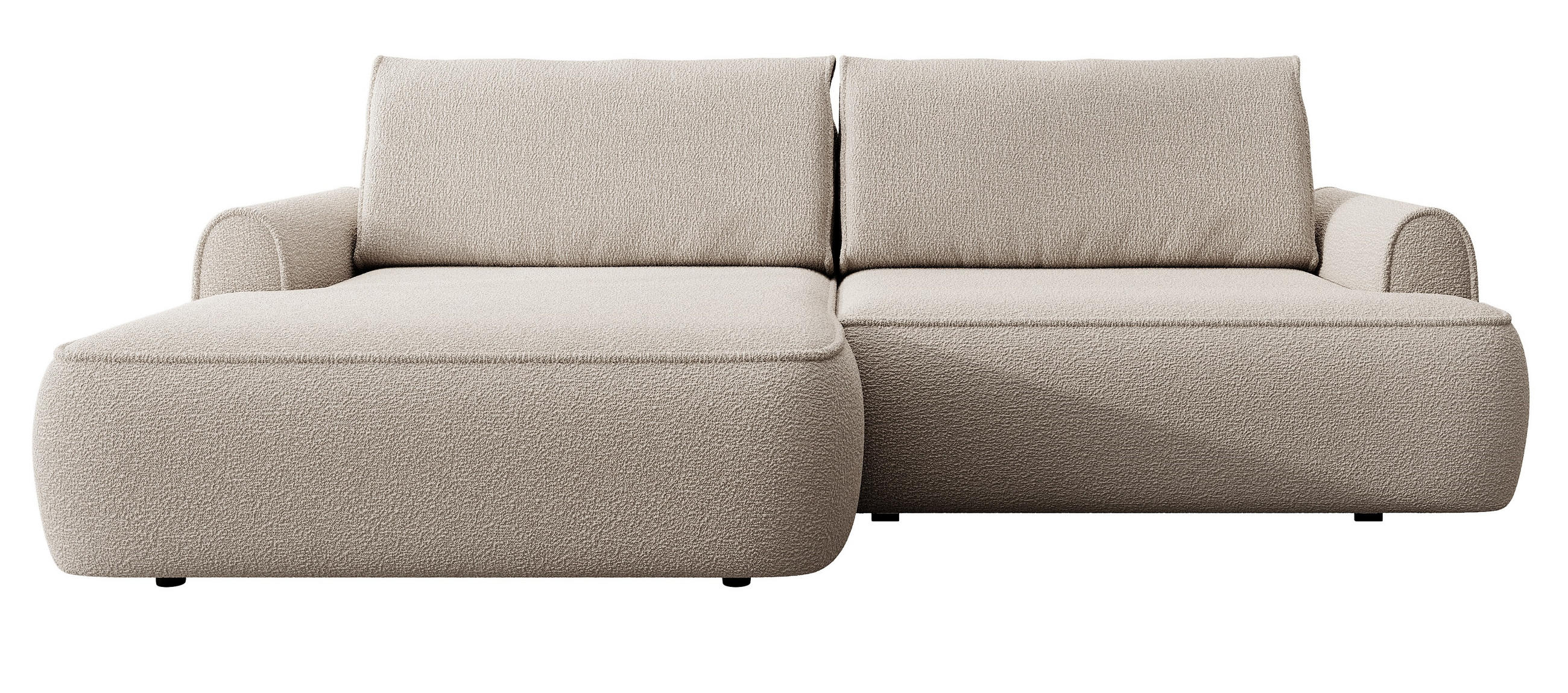 ECKSOFA 250 cm Mareno mit Bettkasten, Schlaffunktion, Links, Beige - Beige, Holz (250/146cm) - Emporius