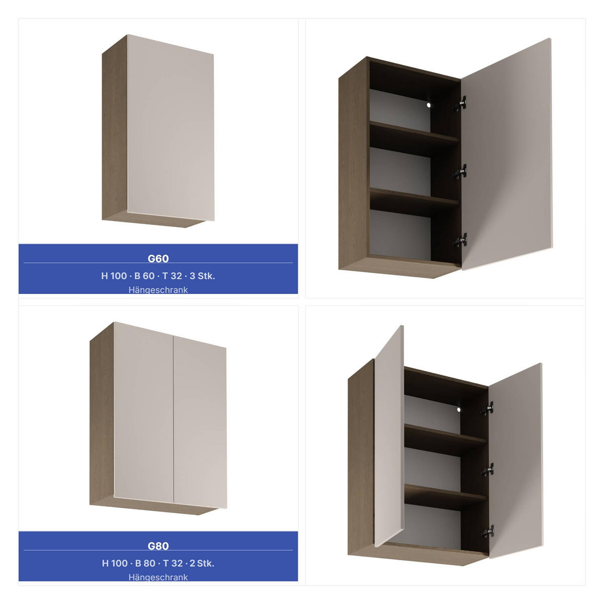 WINKELKÜCHE 385 x 285 cm - Sorento KS11-M385 - in Beige / Dunkle Eiche - Eichefarben/Beige, Holz/Metall (670/247/58cm)