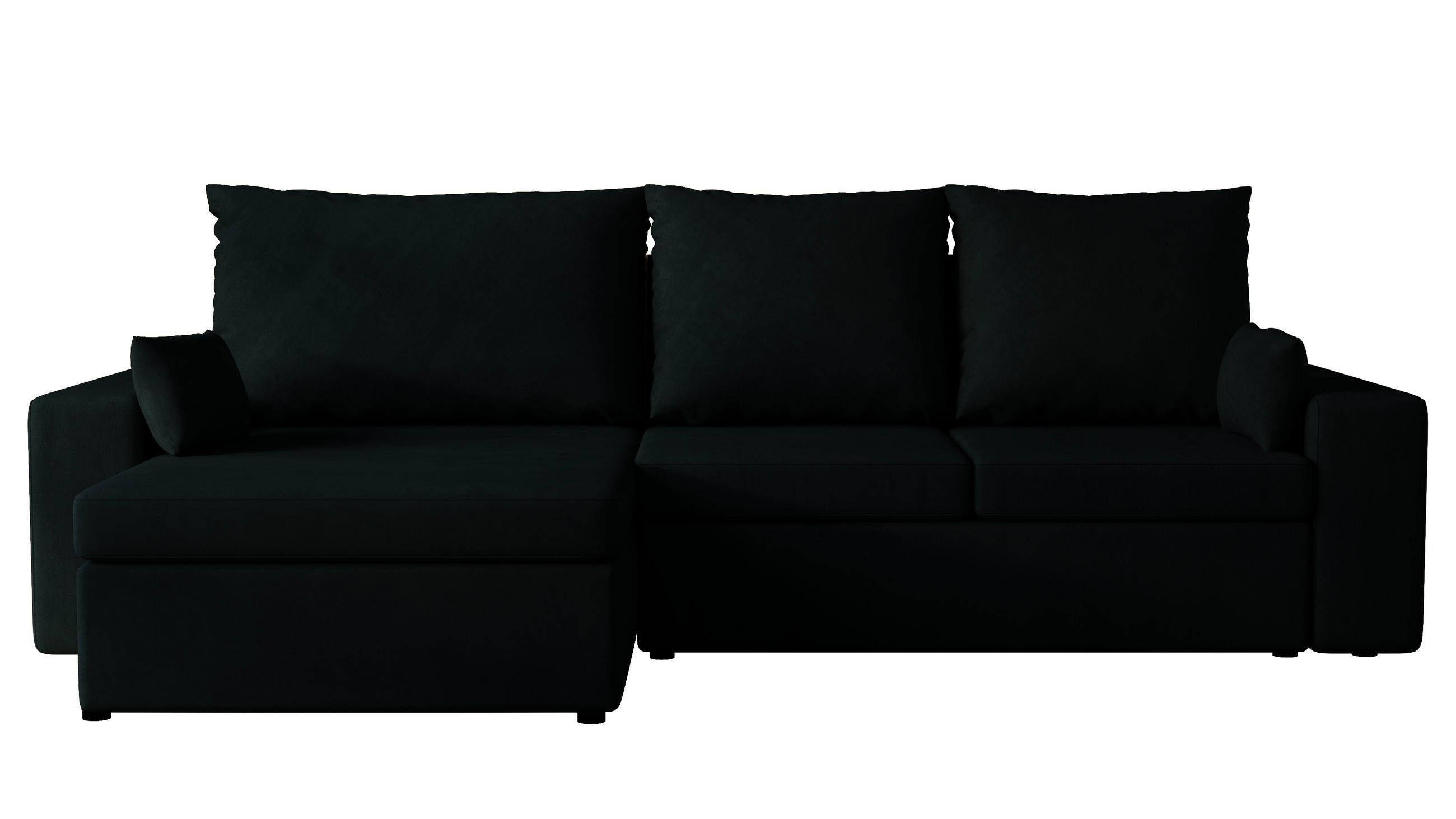 ECKSOFA Paco mit Bettkasten und Schlaffunktion, L-Form/XL-Form, Velourstoff, Universal - Anthrazit, Holzwerkstoff (276/145cm) - 4ALL HOME