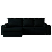ECKSOFA Paco mit Bettkasten und Schlaffunktion, L-Form/XL-Form, Velourstoff, Universal - Anthrazit, Holzwerkstoff (276/145cm) - 4ALL HOME