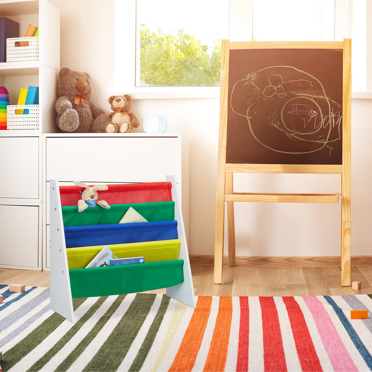 BÜCHERREGAL Kinder - Multicolor, Holzwerkstoff/Kunststoff (61.5/60/28.5cm) - Relaxdays