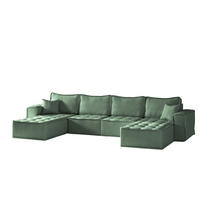 WOHNLANDSCHAFT Sande In Raven - Grün, Holzwerkstoff/Textil (372/85/192cm) - Fun Möbel