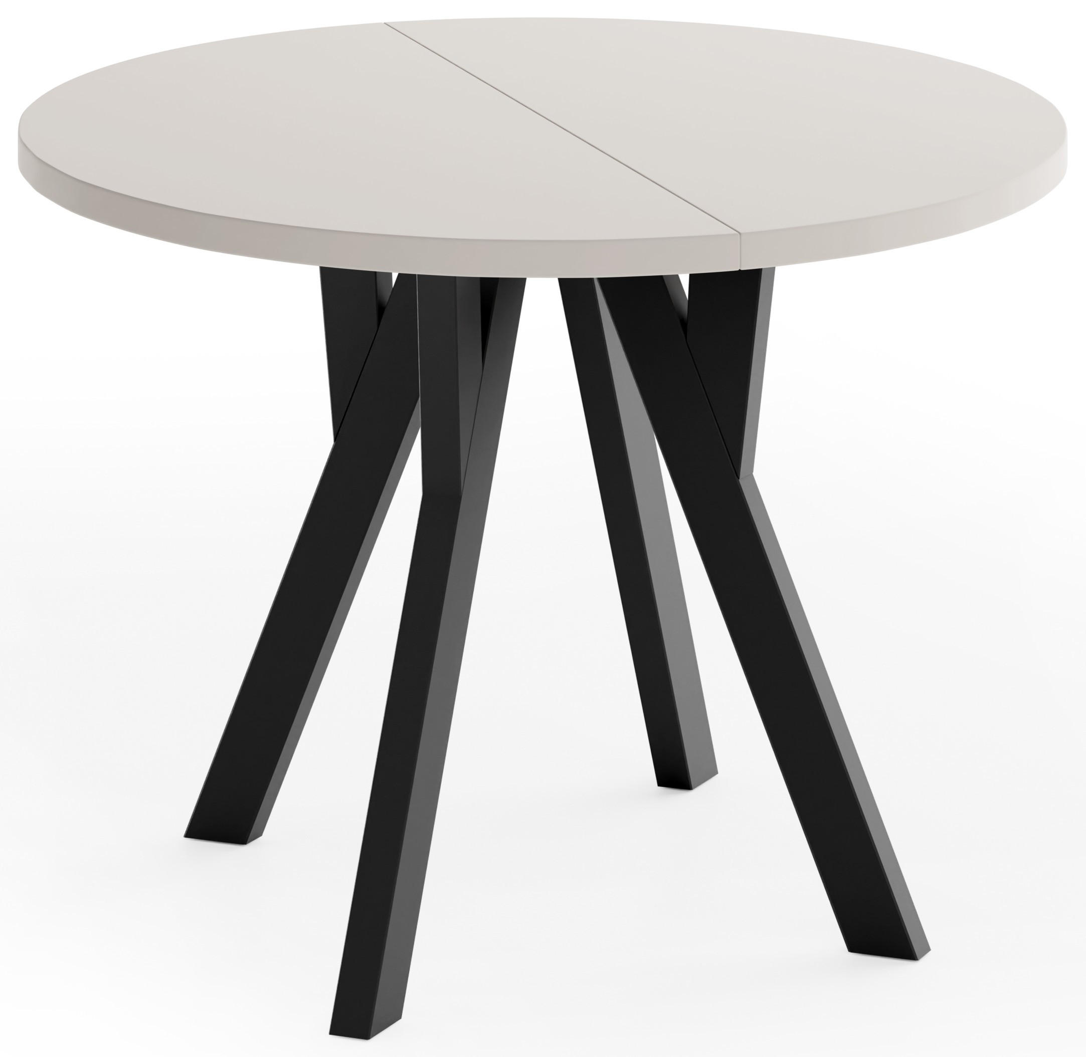 ESSTISCH Vero rund ausziehbar verlängerbar, Kaschmir 100-300/100/77 cm - Kaschmir/Beige, Holz/Holzwerkstoff (100/300/76.5cm) - WFL GROUP