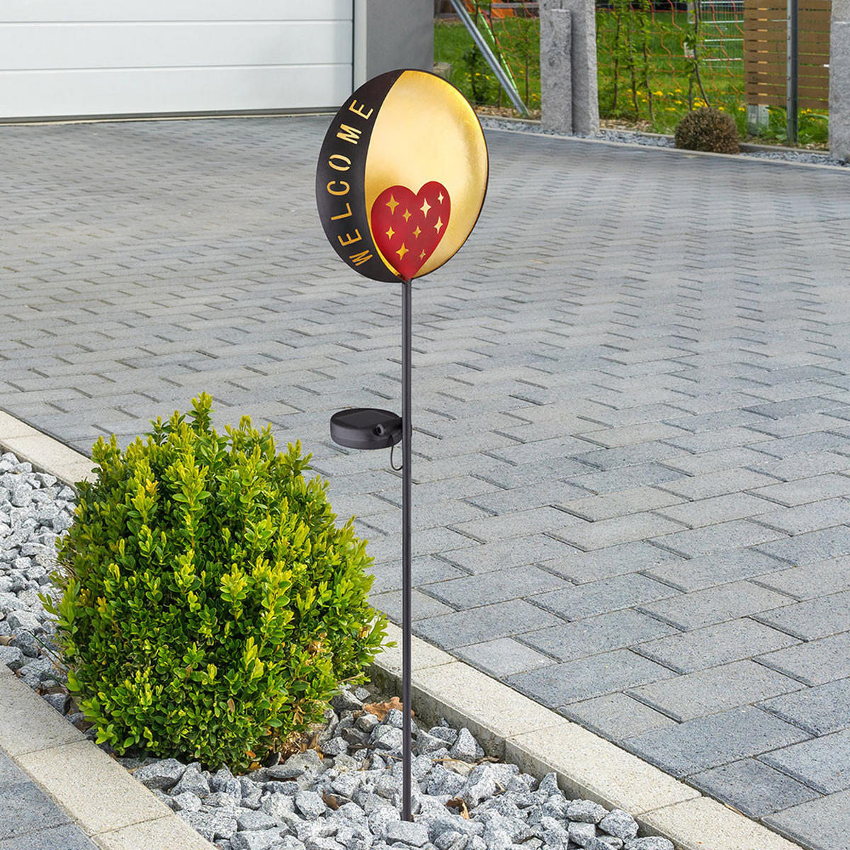 LED AUSSENLEUCHTE Welcome Schwarz - Schwarz, Metall (17/17/78.5cm) - Globo Lighting