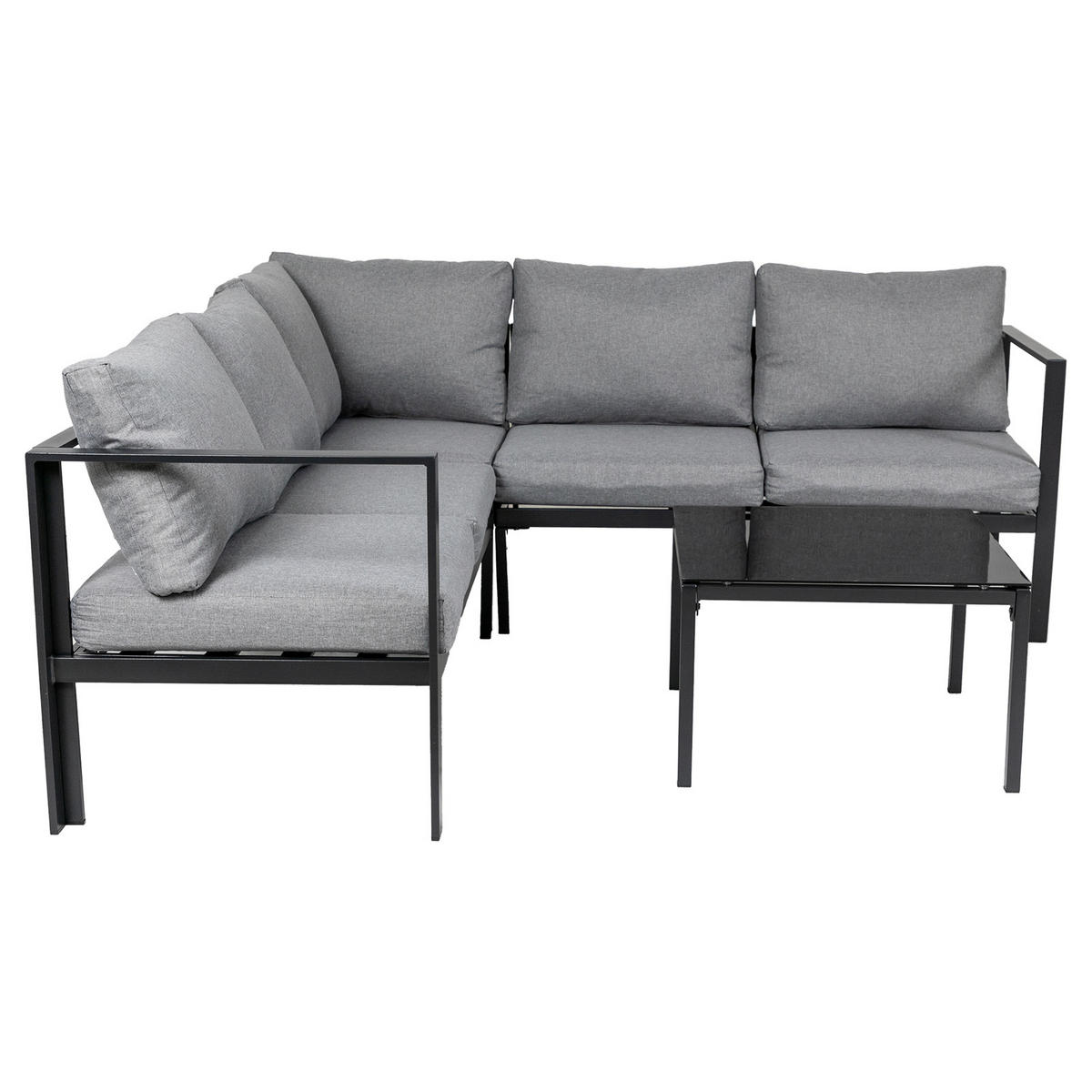 GARTENLOUNGE Missouri Schwarz / Grau - Schwarz/Grau, Metall - SVITA