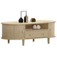 COUCHTISCH aus MDF 100x50x36 cm Eiche mit Schublade, Rolltüren und Ablage - Eichefarben, Holzwerkstoff (100/50/36cm) - IVMEU