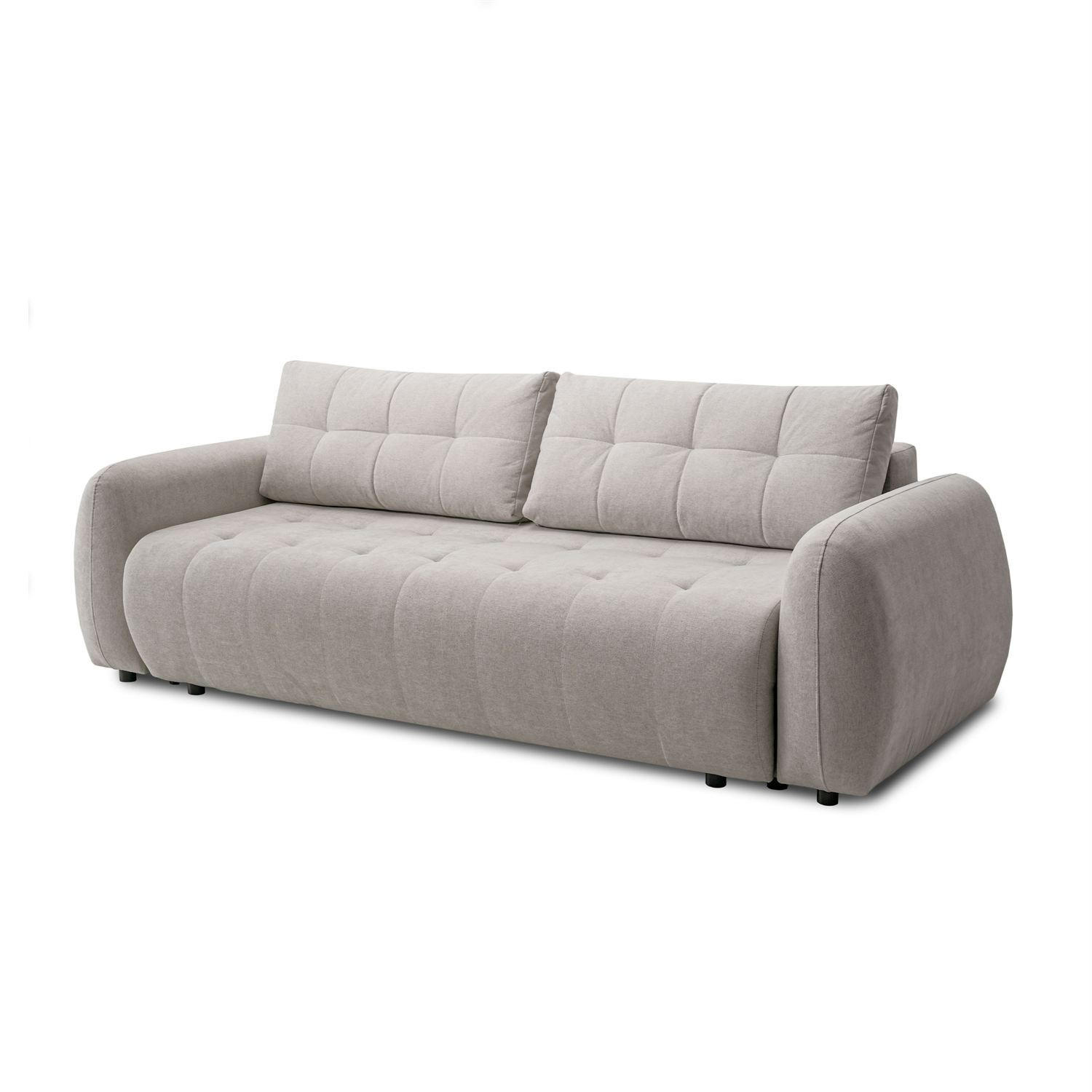 SOFA OMEGA Zweisitzer mit Schlaffunktion, Rosa 27 - Beige, Textil (252/92/105cm) - Lookway
