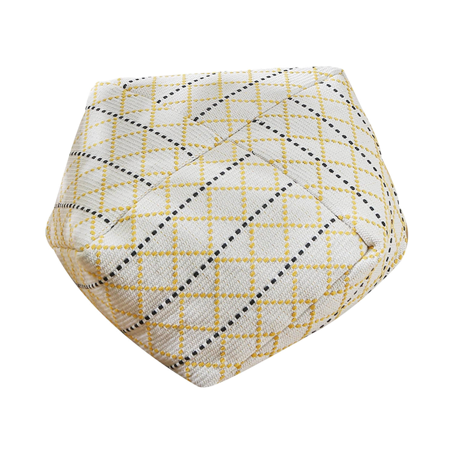 BODENKISSEN-BEZUG mit Rautenmuster gelb - Gelb, Textil (53/53/20cm) - Vercart