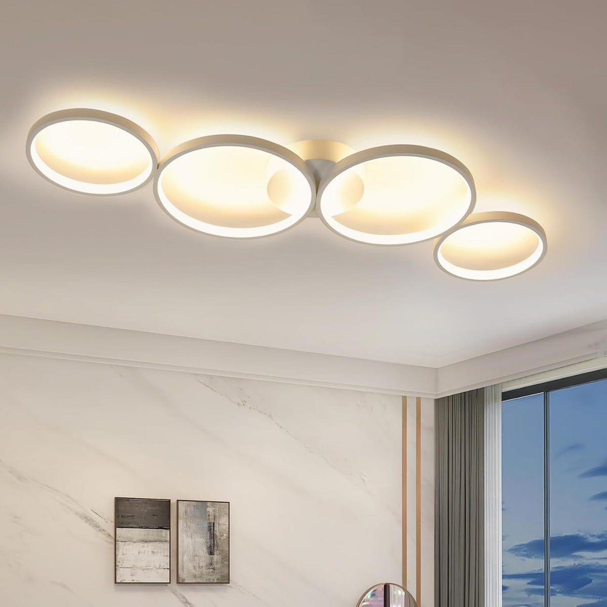 LED-DECKENLEUCHTE Luneau 5.8/88/31cm - Weiß, Metall (88/5.8/31cm) - Nettlife