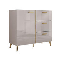 KOMMODE Picru 100 1D3SZ - Kaschmir/Goldfarben, Holzwerkstoff/Kunststoff (100/92/38cm) - MIRJAN24