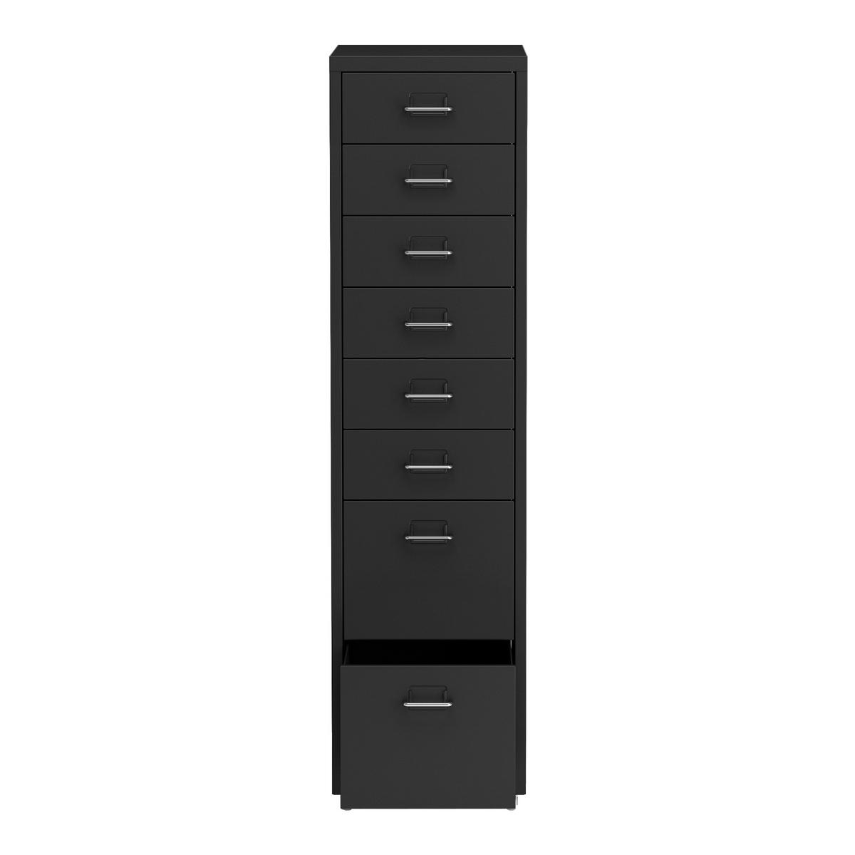 ROLLCONTAINER Kökar - Schwarz, Metall (28/109/41cm) - [en.casa]