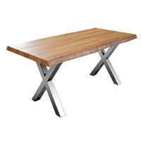 ESSTISCH XEREZ - Beige/Silberfarben, Holz/Metall (100/200/79cm) - SAM