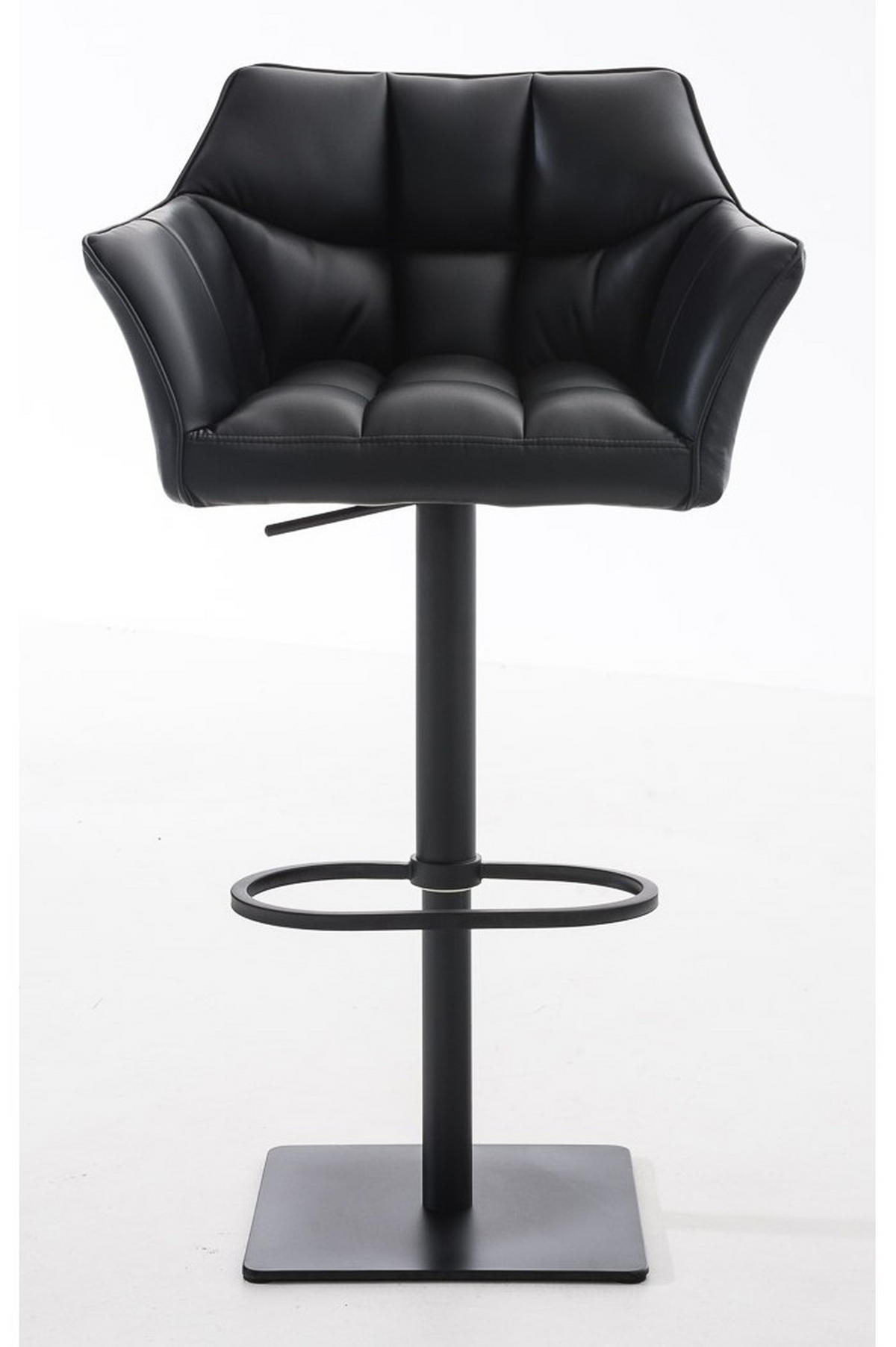 BARHOCKER Set Damaso 88x64x45 cm schwarz - Schwarz, Leder (64/88/45cm) - furnicato
