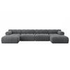 WOHNLANDSCHAFT modulares Sofa Tesso-U2 - 380x160x70 cm Dunkelgrau Cord - Dunkelgrau, Holzwerkstoff/Textil (380/70/160cm) - ALTDECOR