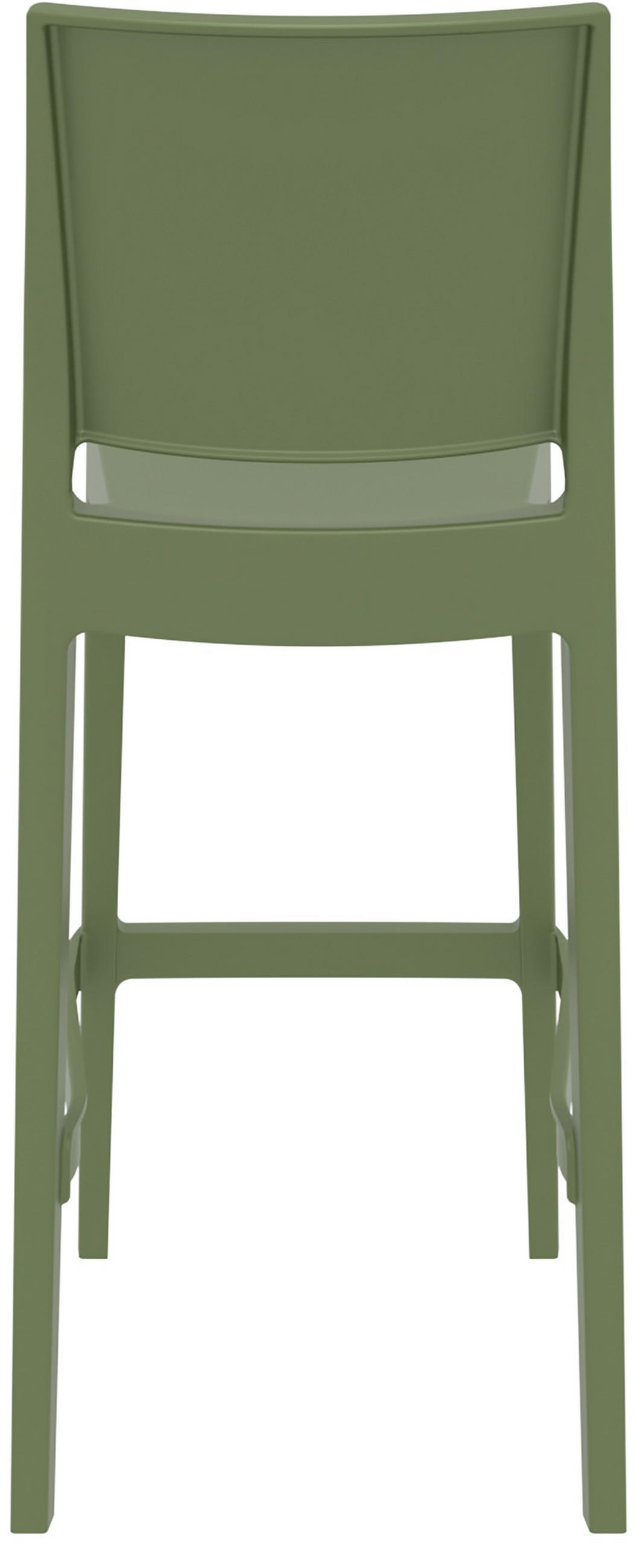 BARHOCKER 2er Set MIAMI - Oliv, Kunststoff | Barhocker mit Lehne - Olivgrün, Kunststoff (45/105/51cm) - DELUKE