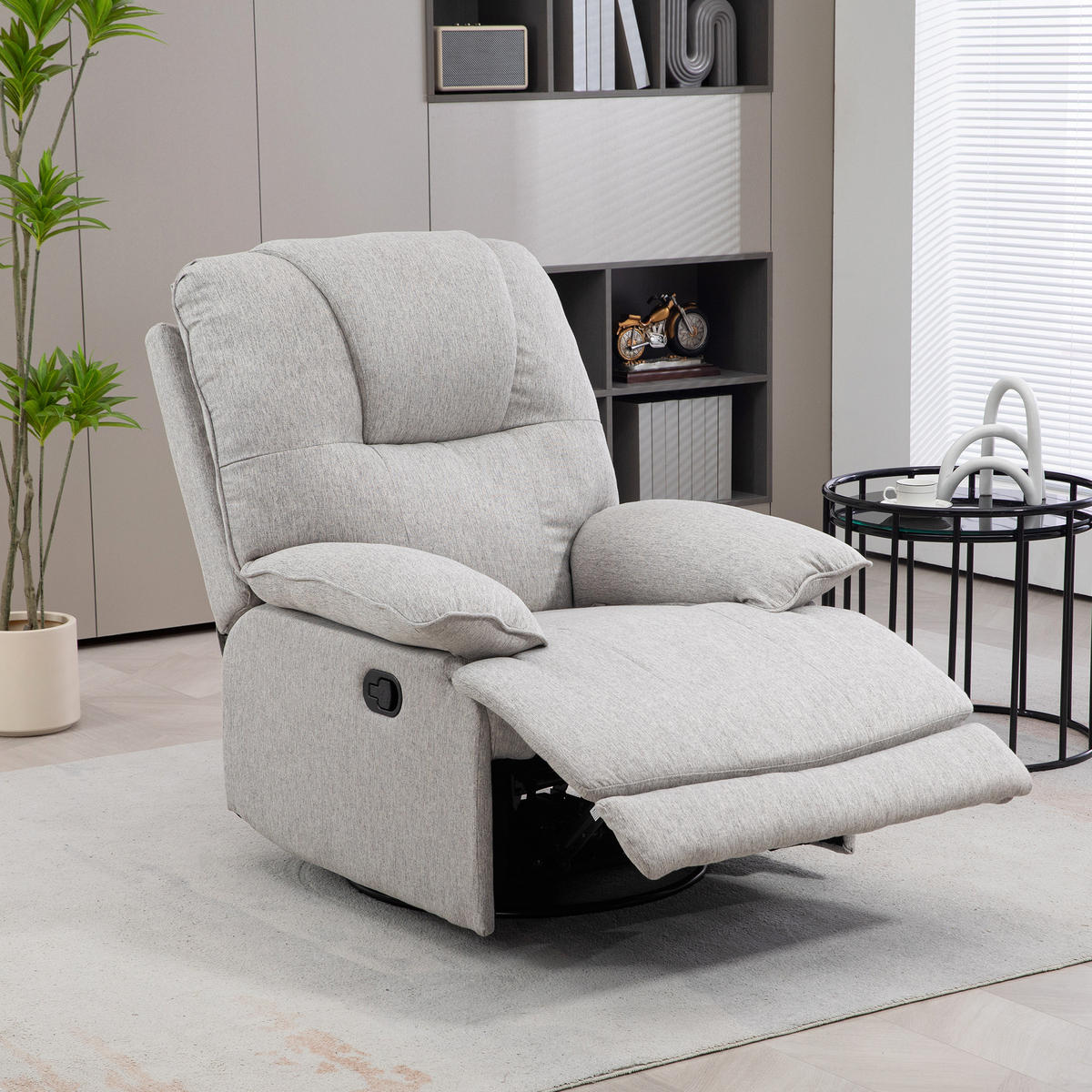 FERNSEHSESSEL Polyester, Schaumstoff Grau - Grau, Textil (101/105/89cm) - HOMCOM