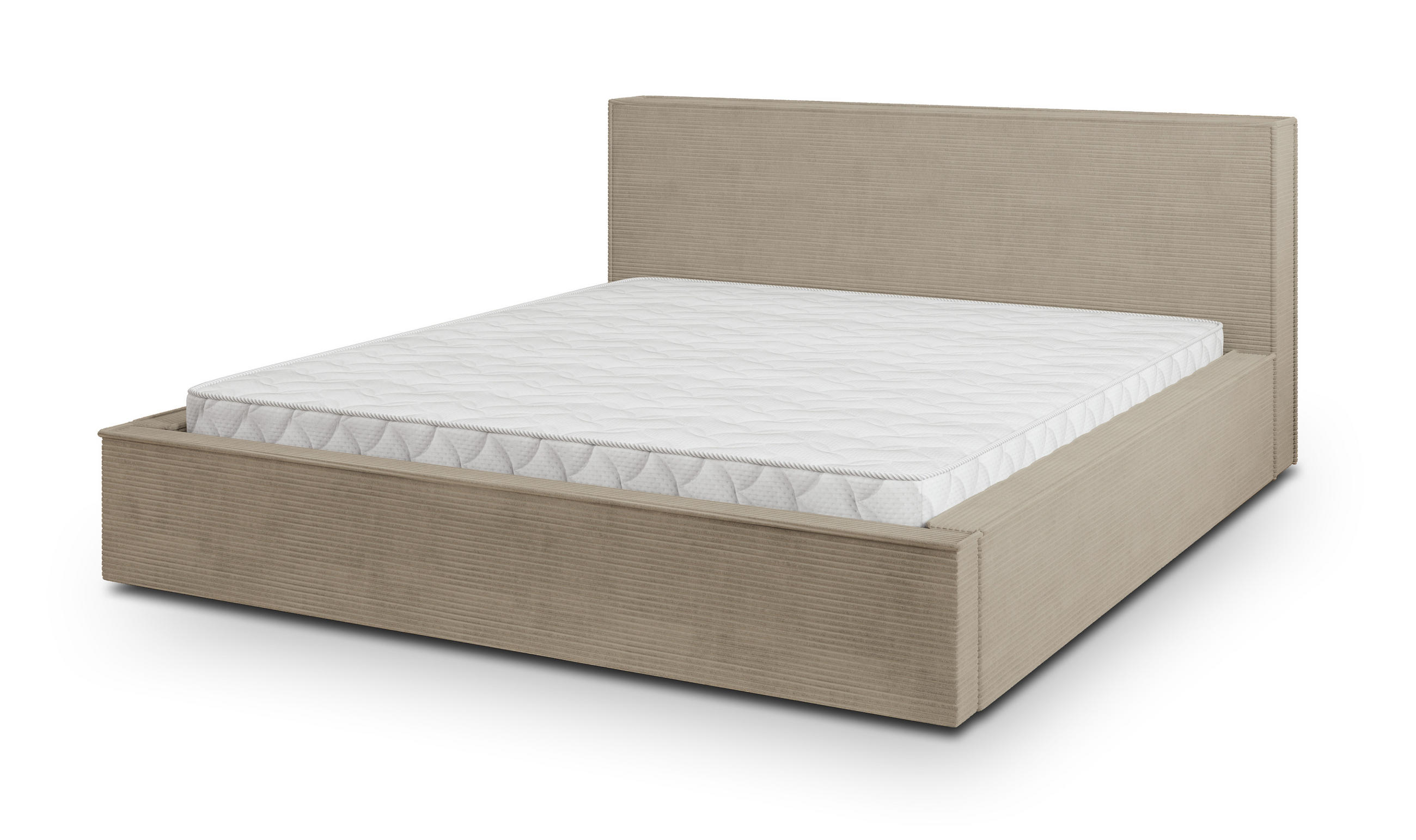 POLSTERBETT CELORA 180x200 cm mit Bettkästen - Beige - Beige, Holz (180/200cm) - MASSENO