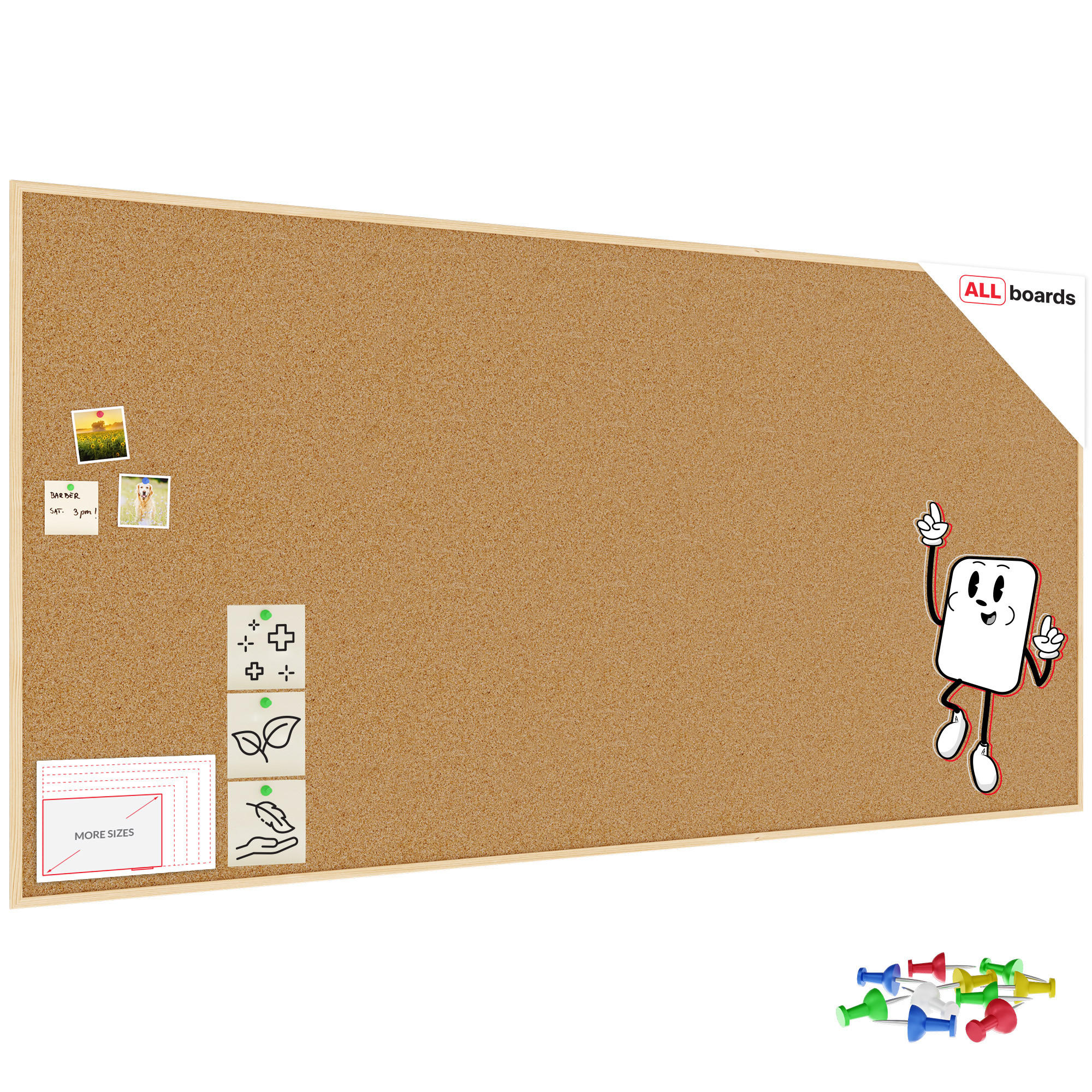 ALLboards Pinnwand Braun 250x120x1.8 cm
