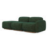 3-SITZER SOFA Links Strukturstoff Stoff Grün - Braun/Grün, Holz/Textil (258/73/95cm) - Makamii