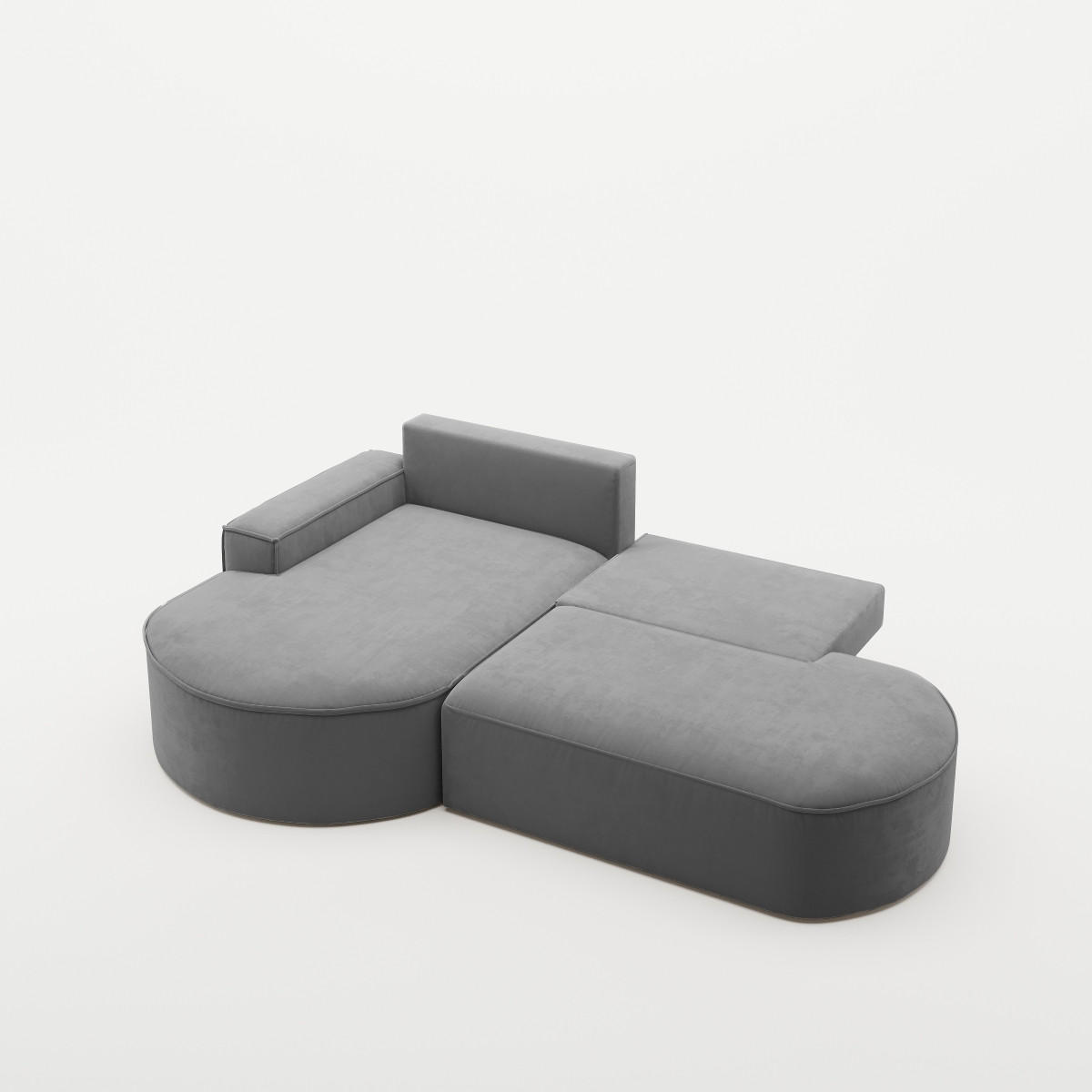 ECKSOFA Modena Pro - Komfort Und Stil Stoff Salvador Anthrazit Links - Anthrazit, Holz (278/179cm) - Kaiser Möbel